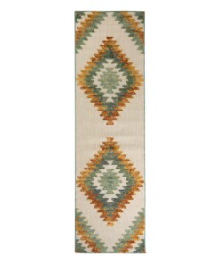 Tapis de balcon losange Aztek - Verano vert/terracota - overzicht boven, thumbnail