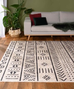 Tapis bohème lavable - Moderna blanc/noir - sfeer, thumbnail