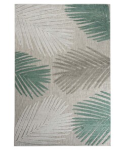 Tapis d'extérieur Feuilles - Verano blanc/menthe - overzicht boven