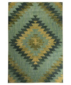Tapis d'extérieur losange Aztek - Verano bleu/vert - overzicht boven, thumbnail