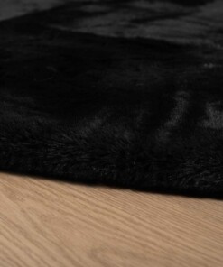 Tapis moelleux ovale - Comfy Plus - noir - close up zijkant, thumbnail Tapis moelleux ovale - Comfy Plus - noir - close up zijkant, thumbnail