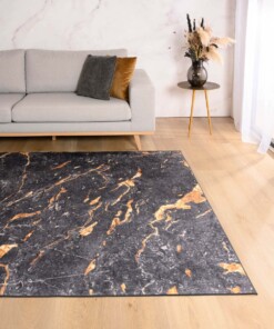 Tapis marbre lavable - Moderna noir/or - sfeer