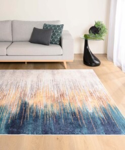 Tapis Moderne lavable - Moderna or/Petrol - sfeer