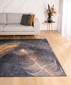Tapis Moderne lavable - Moderna noir/or - sfeer