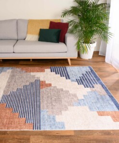 Tapis rétro lavable - Moderna bleu - sfeer