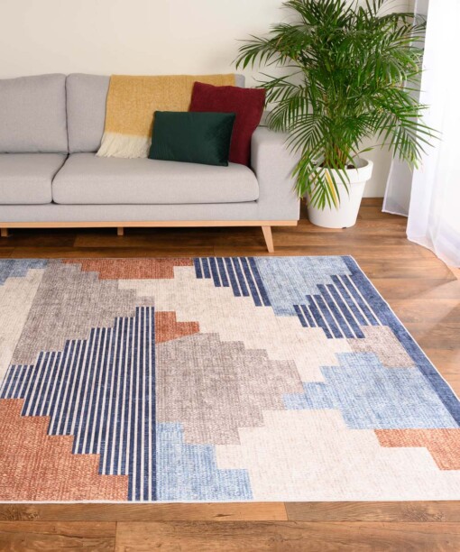 Tapis rétro lavable - Moderna bleu - sfeer