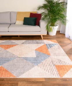 Tapis rétro lavable - Moderna jaune/bleu - sfeer