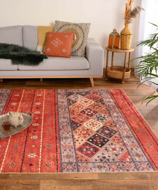 Tapis rétro lavable - Moderna terracota - sfeer