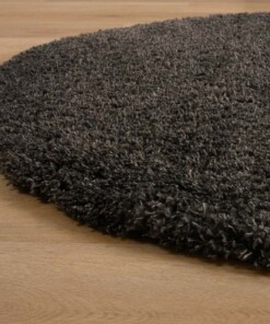 Tapis ovale poils longs - Cozy Shaggy gris foncé - close up zijkant, thumbnail Tapis ovale poils longs - Cozy Shaggy gris foncé - close up zijkant, thumbnail