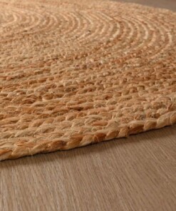 Tapis en jute ovale Boho & me - naturel - close up zijkant, thumbnail Tapis en jute ovale Boho & me - naturel - close up zijkant, thumbnail