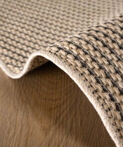 Tapis d'extérieur Rond aspect jute Sunny - beige - close up zijkant, thumbnail