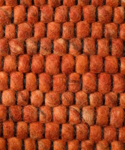 Tapis ovale en laine - Lett cognac - close up, thumbnail Tapis ovale en laine - Lett cognac - close up, thumbnail