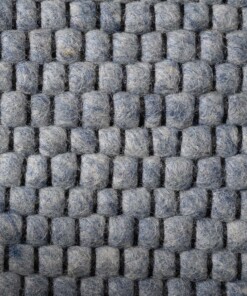 Tapis ovale en laine - Lett bleu acier - close up, thumbnail Tapis ovale en laine - Lett bleu acier - close up, thumbnail