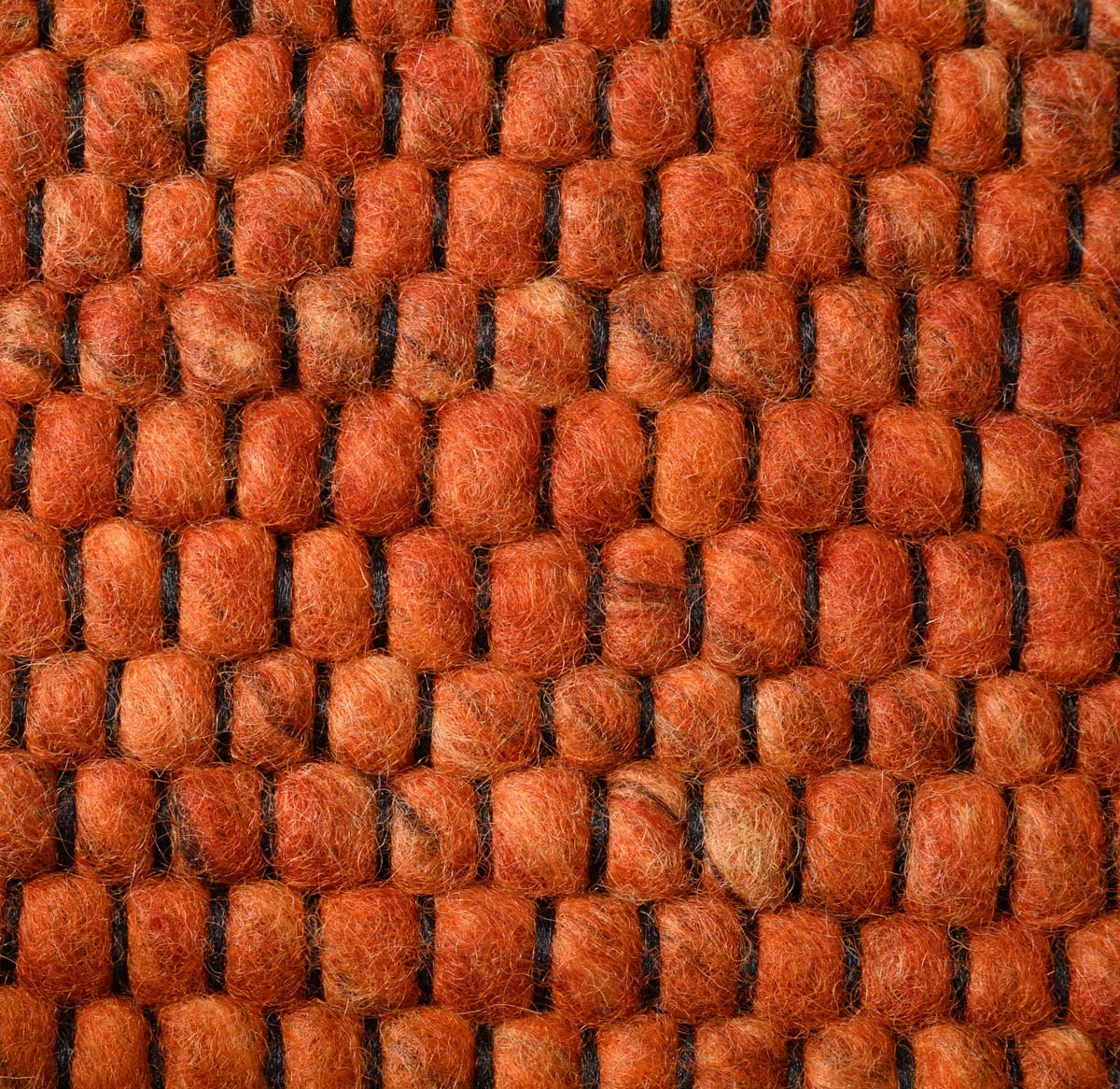 Tapis Carré en laine - Lett cognac - close up Tapis Carré en laine - Lett cognac - close up
