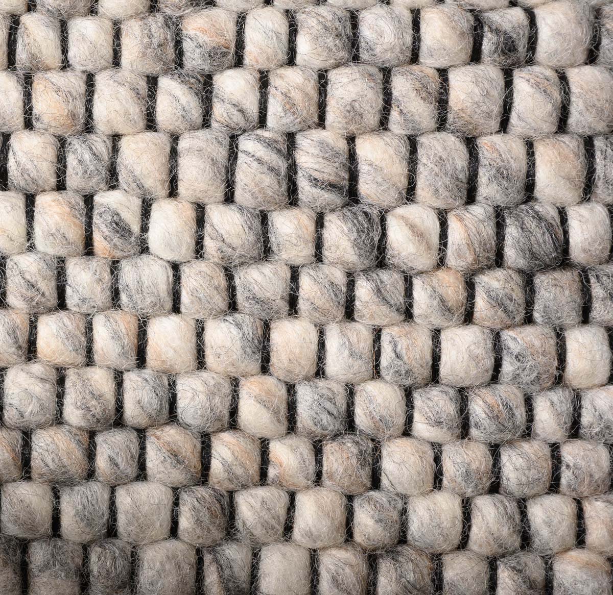 Tapis Carré en laine - Lett gris clair - close up Tapis Carré en laine - Lett gris clair - close up