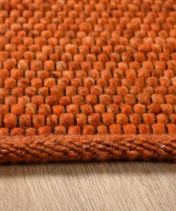 Tapis Carré en laine - Lett cognac - close up, thumbnail Tapis Carré en laine - Lett cognac - close up, thumbnail