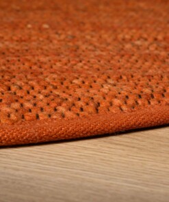 Tapis ovale en laine - Lett cognac - close up, thumbnail Tapis ovale en laine - Lett cognac - close up, thumbnail