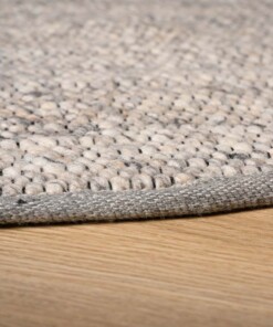 Tapis ovale en laine - Lett gris clair - close up, thumbnail Tapis ovale en laine - Lett gris clair - close up, thumbnail