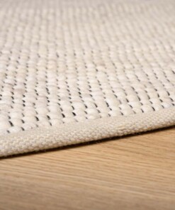 Tapis ovale en laine - Lett blanc - close up, thumbnail Tapis ovale en laine - Lett blanc - close up, thumbnail