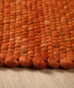 Tapis Carré en laine - Lett cognac - close up, thumbnail Tapis Carré en laine - Lett cognac - close up, thumbnail