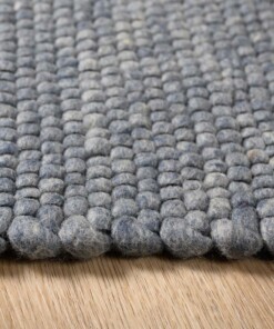 Tapis Carré en laine - Lett bleu acier - close up, thumbnail Tapis Carré en laine - Lett bleu acier - close up, thumbnail