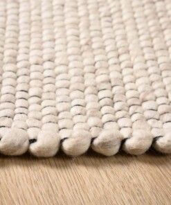 Tapis Carré en laine - Lett blanc - close up, thumbnail Tapis Carré en laine - Lett blanc - close up, thumbnail