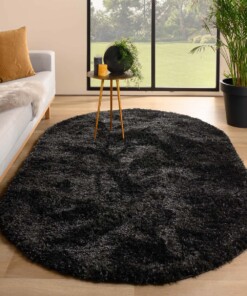 Tapis ovale poils longs - Posh anthracite - sfeer, thumbnail