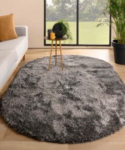 Tapis ovale poils longs - Posh gris - sfeer, thumbnail