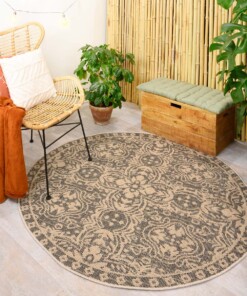 Tapis d'extérieur Rond Sunny oriental - beige/noir - sfeer, thumbnail
