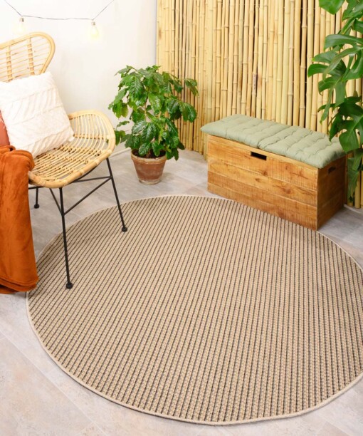 Tapis d'extérieur Rond aspect jute Sunny - beige - sfeer