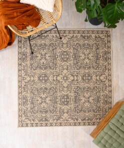 Tapis d'extérieur Carré Sunny oriental - beige/noir - overzicht sfeer, thumbnail
