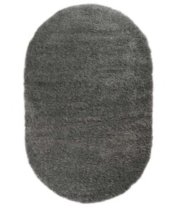 Tapis ovale poils longs - Cozy Shaggy gris - overzicht boven