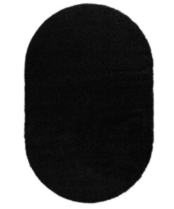 Tapis ovale poils longs - Shaggy Trend noir - overzicht boven