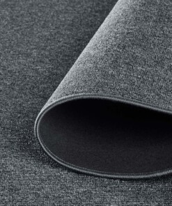 Tapis bouclé Rond - fleurs anthracite - close up vouw, thumbnail Tapis bouclé Rond - fleurs anthracite - close up vouw, thumbnail