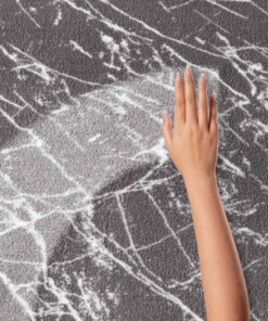 Tapis lavable aspect marbre - Chloé gris/blanc Tapis lavable aspect marbre - Chloé gris/blanc