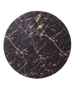 Tapis Rond lavable aspect marbre - Chloé noir/or - overzicht boven, thumbnail Tapis Rond lavable aspect marbre - Chloé noir/or - overzicht boven, thumbnail