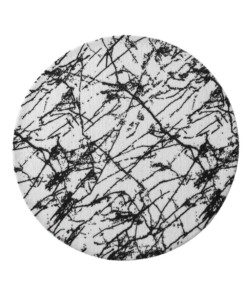 Tapis Rond lavable aspect marbre - Chloé blanc/noir - overzicht boven, thumbnail Tapis Rond lavable aspect marbre - Chloé blanc/noir - overzicht boven, thumbnail