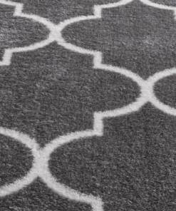 Tapis lavable - Trellis gris foncé/blanc