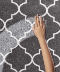 Tapis lavable - Trellis gris foncé/blanc
