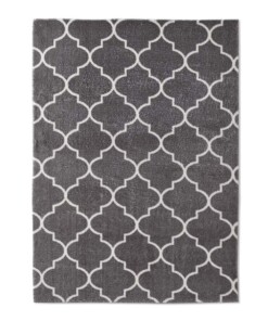 Tapis lavable - Trellis gris foncé/blanc