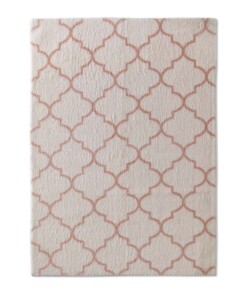 Tapis lavable - Trellis blanc/rose