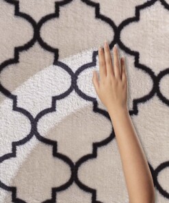 Tapis lavable - Trellis blanc/noir