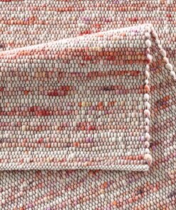 Tapis en laine - Thora rouge/rose - close up vouw, thumbnail Tapis en laine - Thora rouge/rose - close up vouw, thumbnail