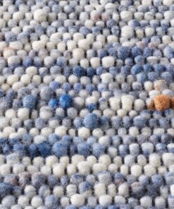 Tapis en laine - Thora bleu/Crème - close up materiaal, thumbnail Tapis en laine - Thora bleu/Crème - close up materiaal, thumbnail