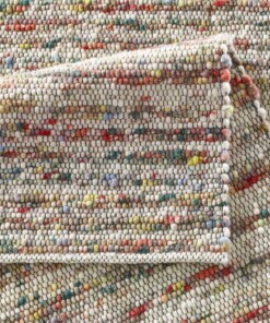 Tapis en laine - Thora multicolore - close up vouw, thumbnail Tapis en laine - Thora multicolore - close up vouw, thumbnail