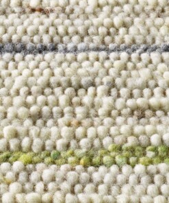 Tapis laine rayé - Jarl Crème/vert - close up materiaal, thumbnail Tapis laine rayé - Jarl Crème/vert - close up materiaal, thumbnail