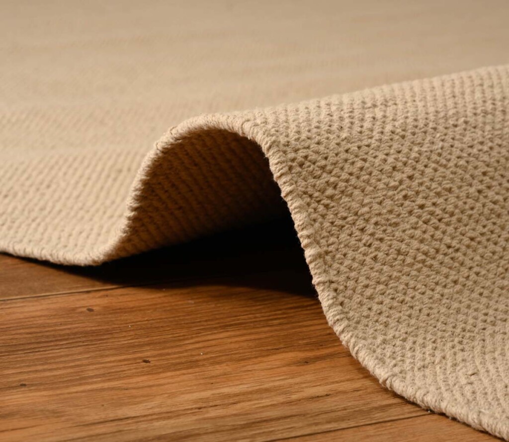 Katoen vloerkleed – Svelvik beige rand