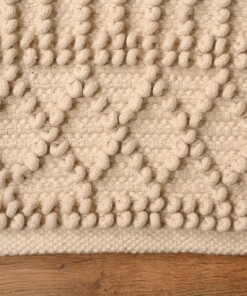 Tapis en coton Géométrique - Nordland blanc - close up, thumbnail Tapis en coton Géométrique - Nordland blanc - close up, thumbnail