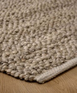 Tapis en laine - Agder gris clair - close up, thumbnail Tapis en laine - Agder gris clair - close up, thumbnail