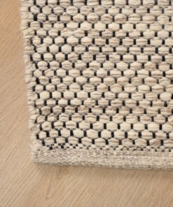 Tapis en laine - Odda Crème/taupe - close up, thumbnail Tapis en laine - Odda Crème/taupe - close up, thumbnail